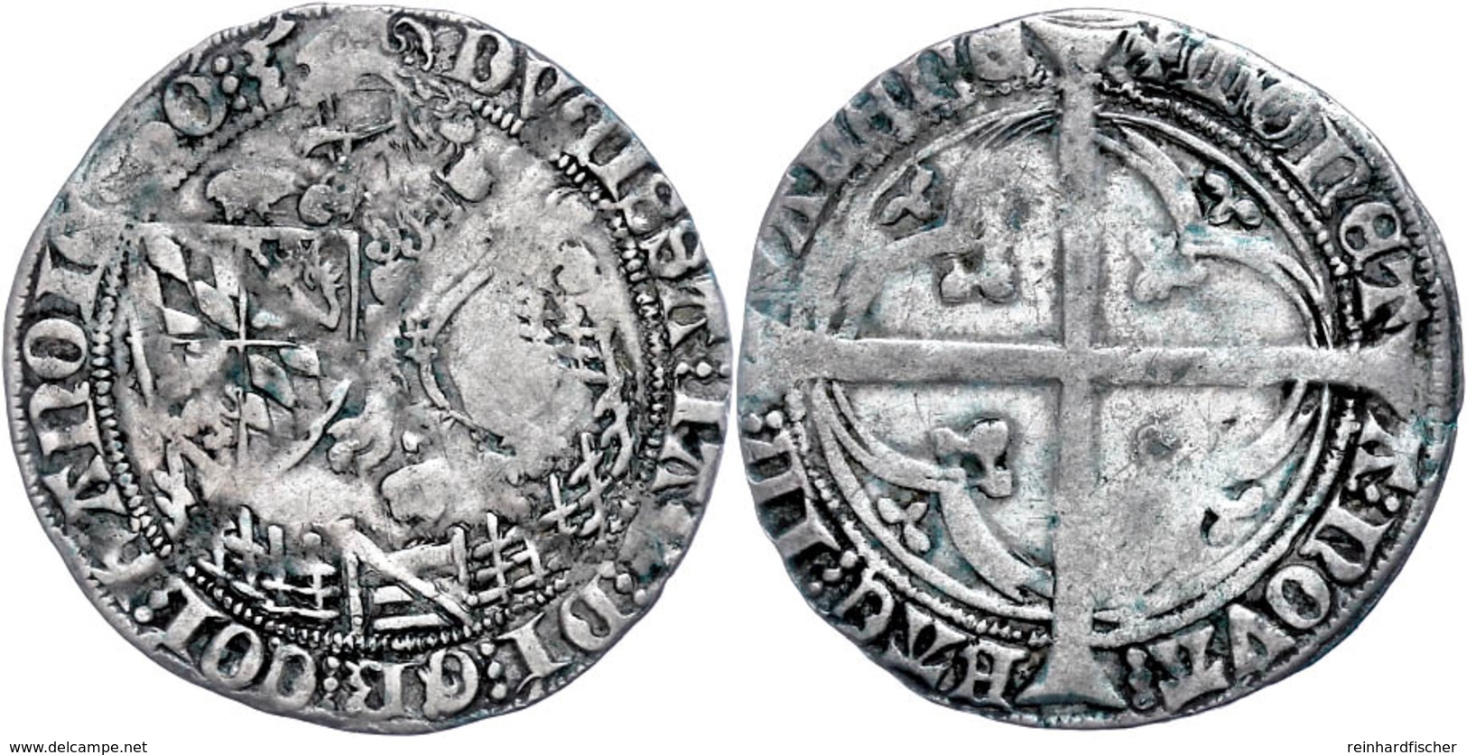 Hennegau, Doppelgroschen (2,80g), O.J. (1417-1433), Wilhelm IV. Von Bayern, Etwas Grünspan, Ss.  Ss - Sonstige & Ohne Zuordnung