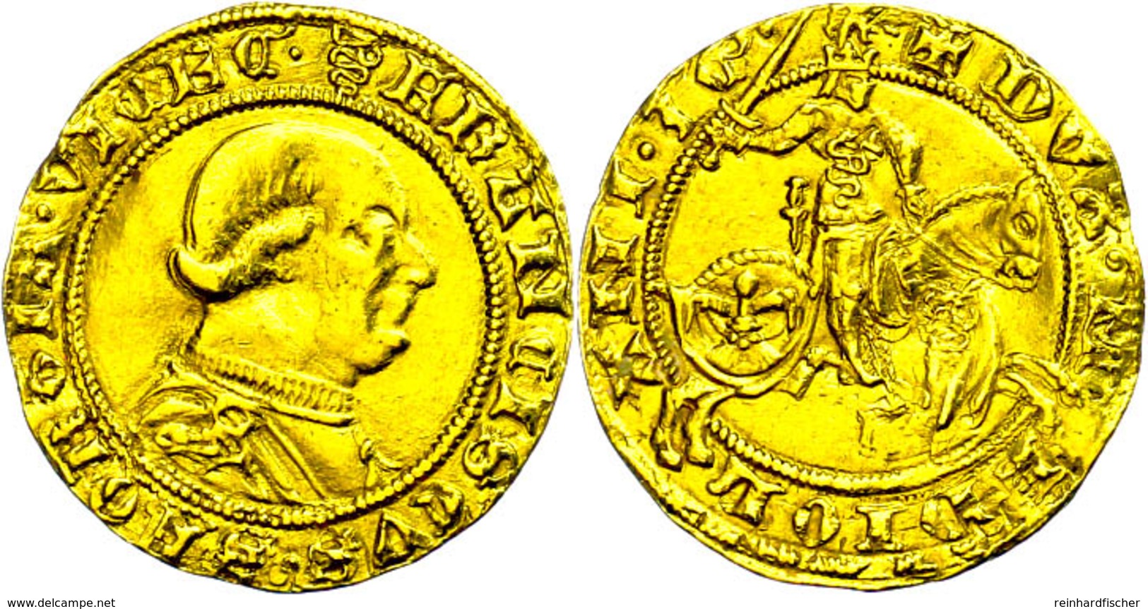 Mailand, Dukat (3,46g), O.J. (1450-1466), Francesco I. Sforza, Fb. 683, Etwas Wellig, Ss-vz.  Ss-vz - Sonstige & Ohne Zuordnung