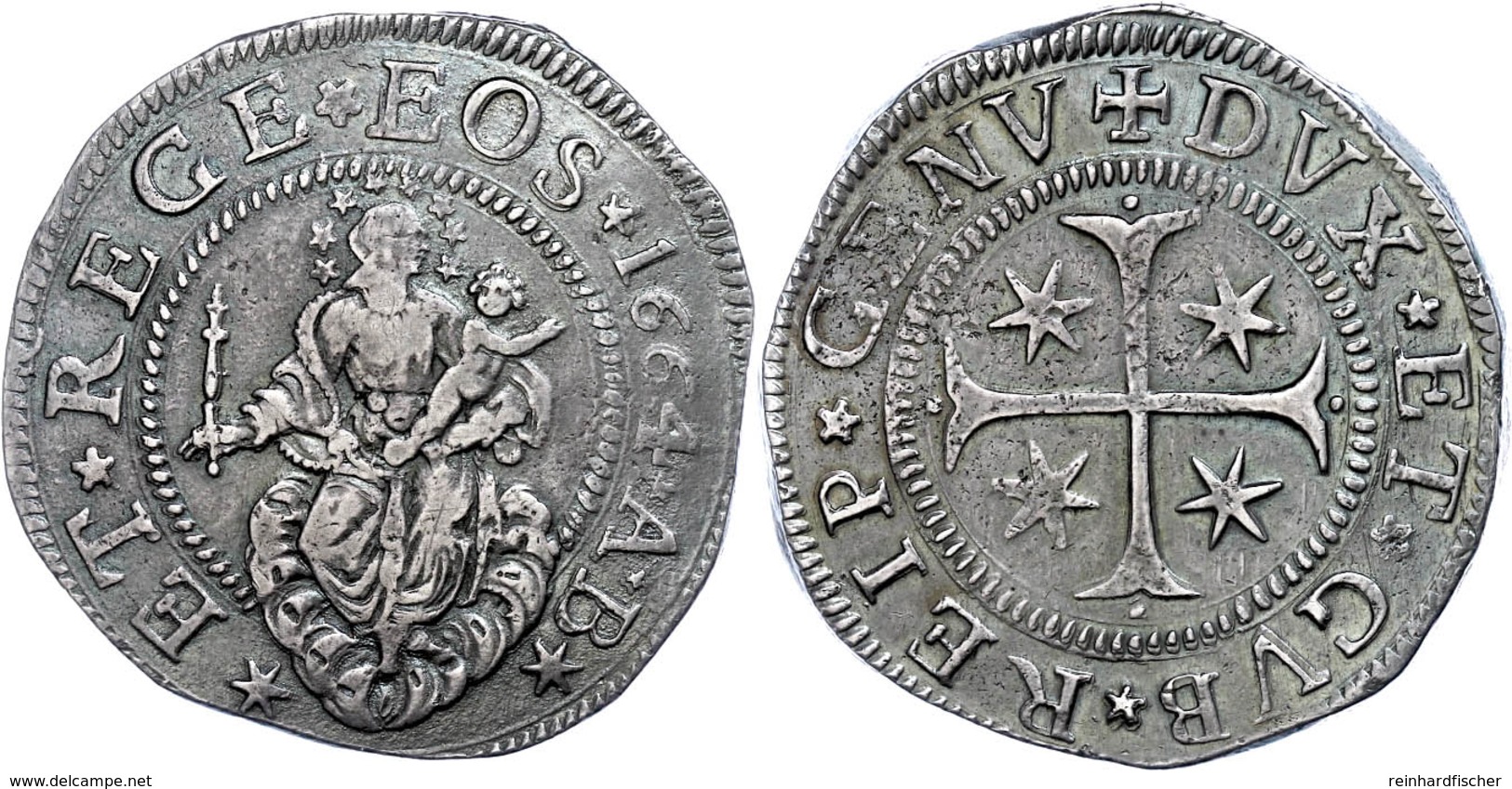 Genua, Scudo, 1664, Dav. 3901, Ss-vz.  Ss-vz - Sonstige & Ohne Zuordnung