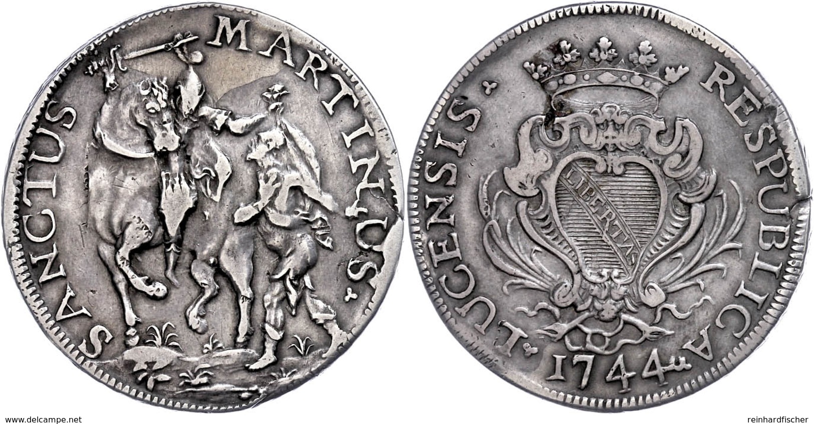 Lucca, Scudo, 1744, Dav. 1373, Ss.  Ss - Sonstige & Ohne Zuordnung