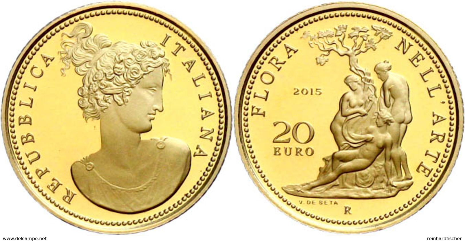 20 Euro, Gold, 2015, Flora In Der Italienischen Kunst-5. Ausgabe-Klassizismus, 5,8 G Fein, KM 381, In Kapsel, In Ausgabe - Autres & Non Classés