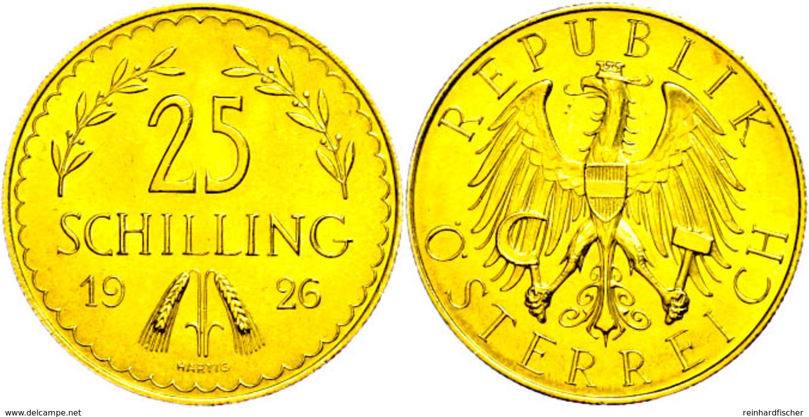 25 Schilling, Gold, 1926, Fb. 521, Vz-st.  Vz-st - Oesterreich