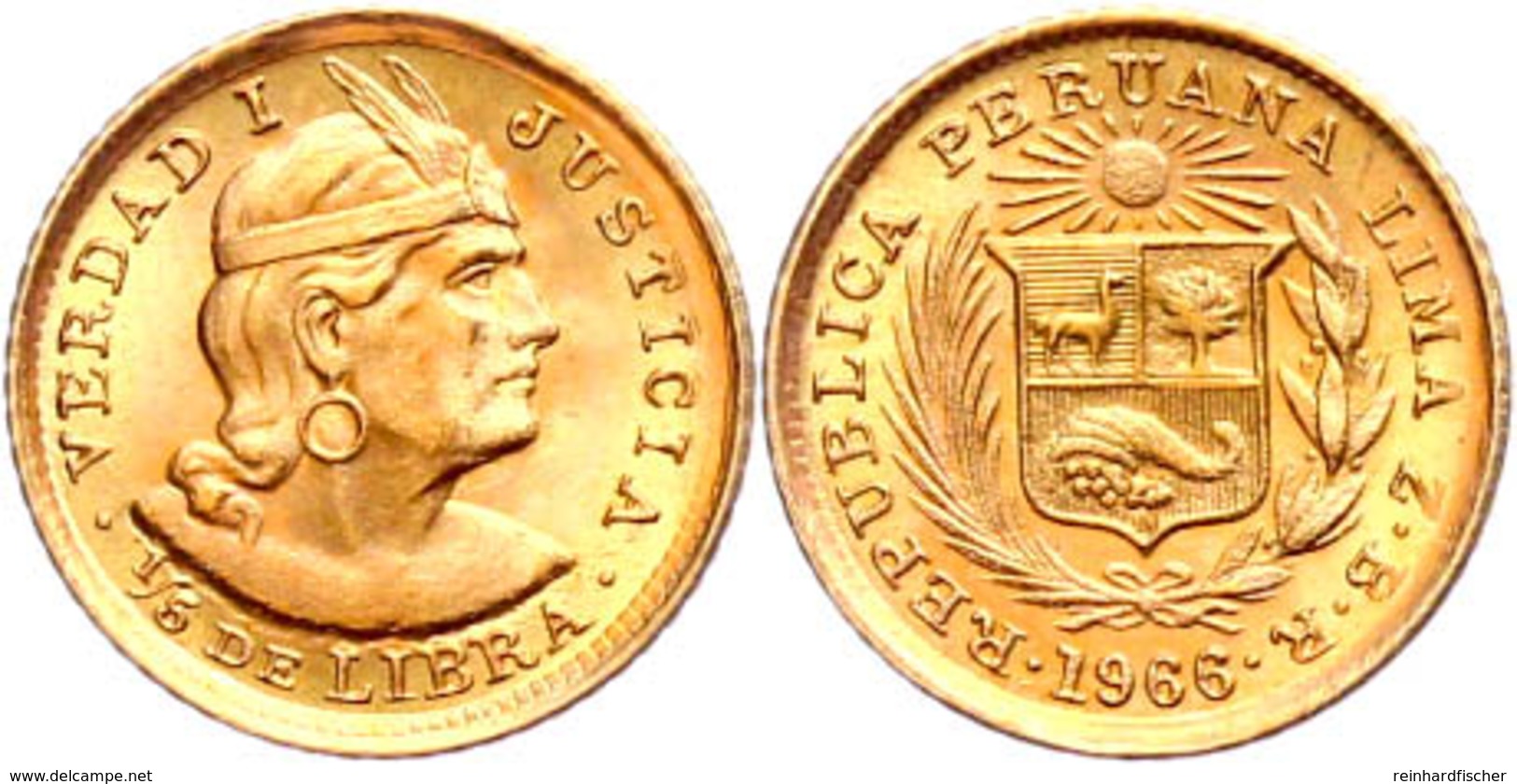 1/5 Libra, 1966, Fb. 75, St.  St - Peru