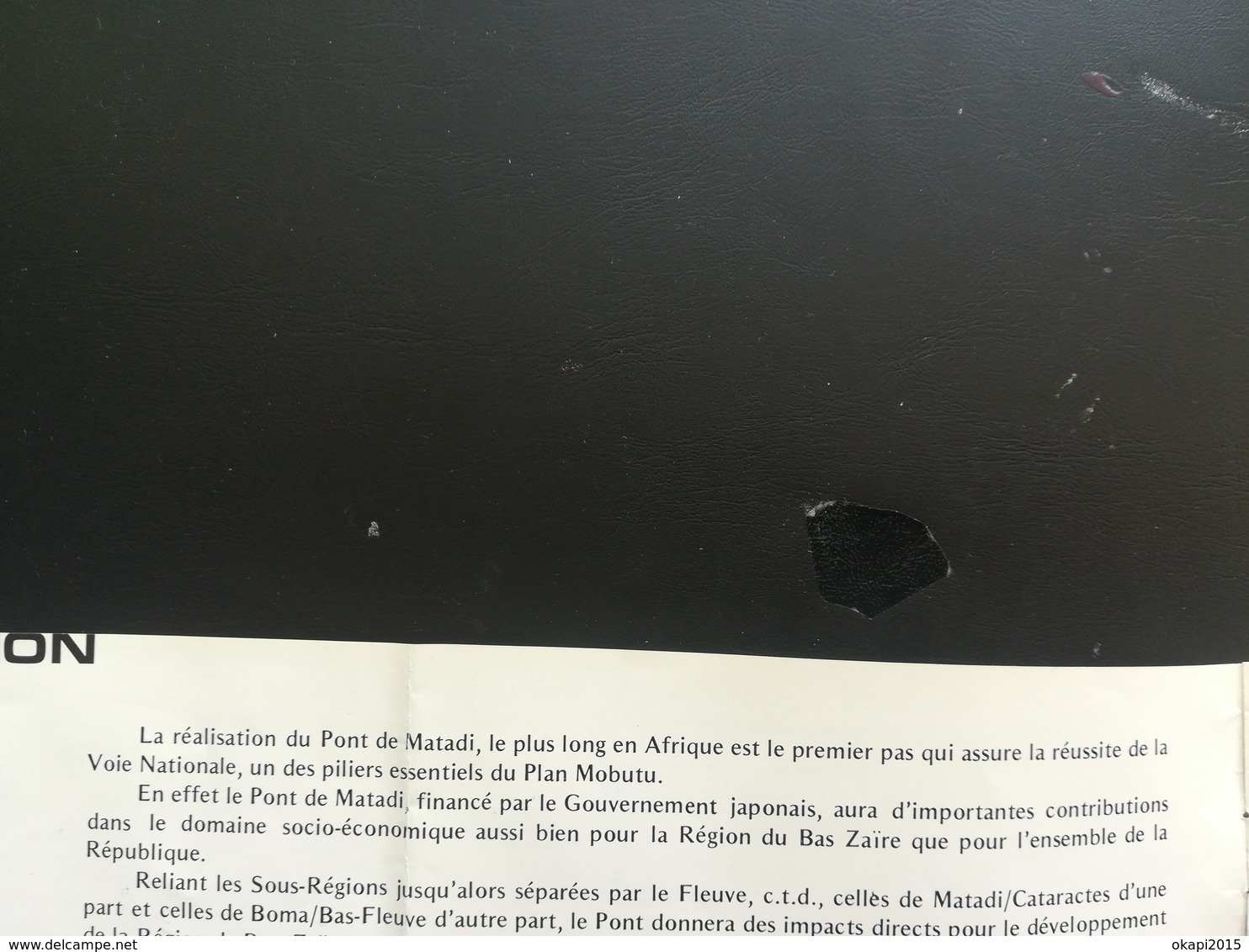 PONT SUR LE FLEUVE ZAÏRE À MATADI VIEUX DÉPLIANT PRÉSENTATION DU PONT + LOT 6 PHOTOS COULEURS TOURISTE GUIDE JAPONAIS - Obj. 'Souvenir De'
