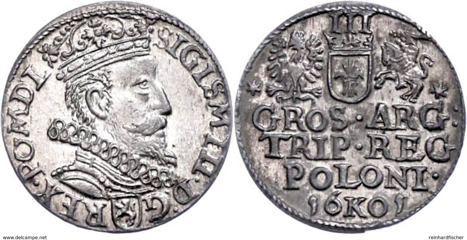 3 Groschen, 1601, Sigismund III. Wasa, Vz-st.  Vz-st - Polen