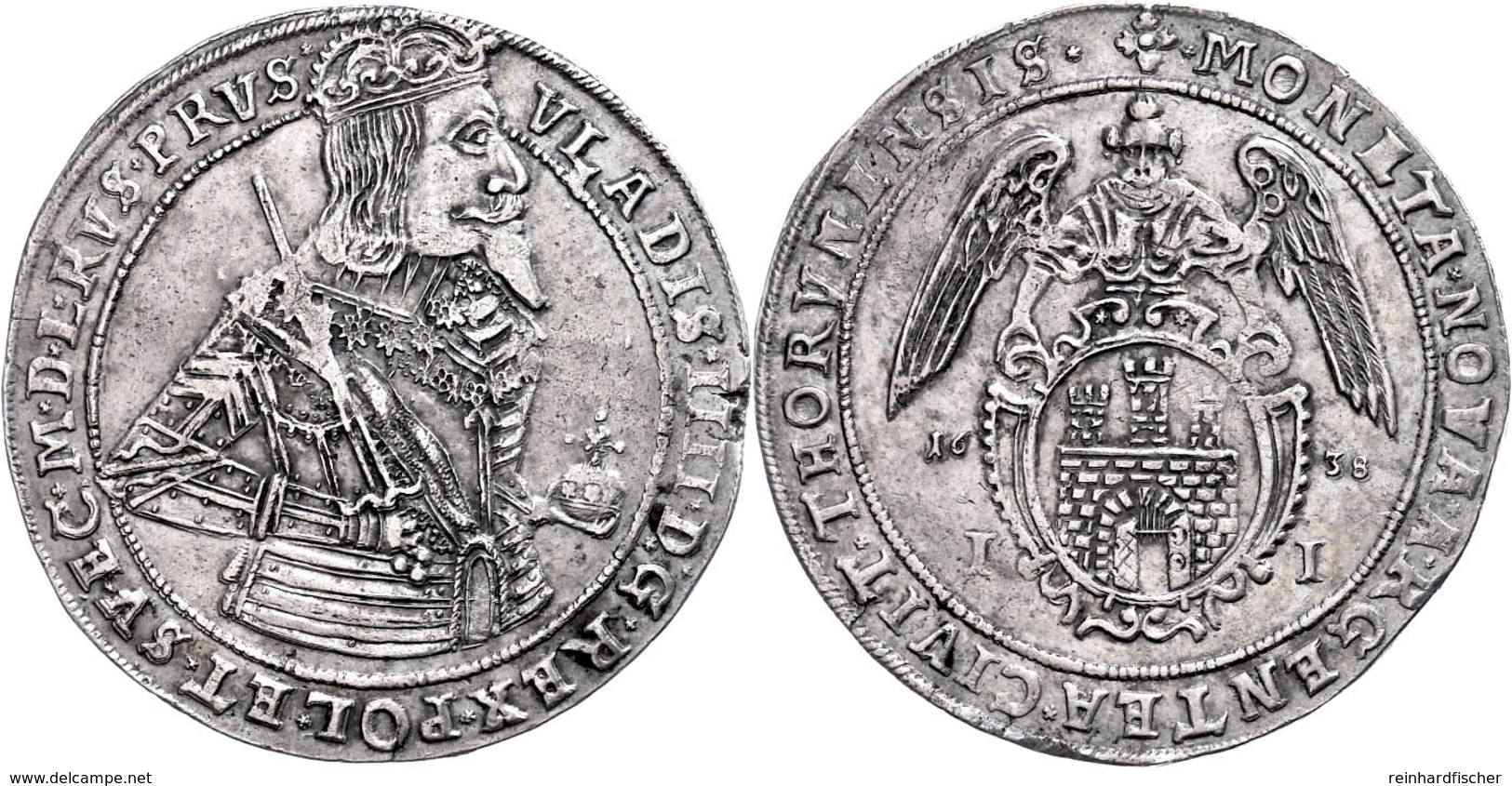 Thorn, Taler, 1638, Wladislaw IV., Gumowski 1612, Schrötlingsfehler Am Rand, Ss+. - Polen