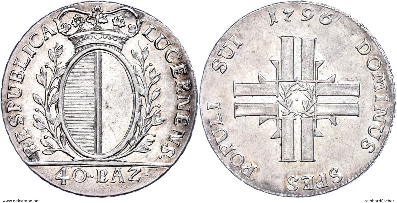 Luzern, 40 Batzen (Neutaler), 1796, HMZ 2-650 A, F. Vz. - Sonstige & Ohne Zuordnung