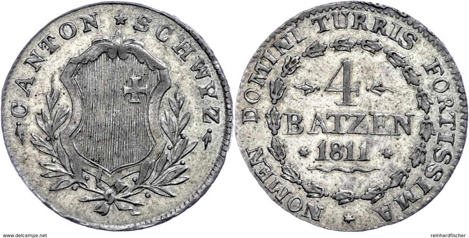 Schwyz, 4 Batzen, 1811, HMZ 2-807b, Ss.  Ss - Sonstige & Ohne Zuordnung