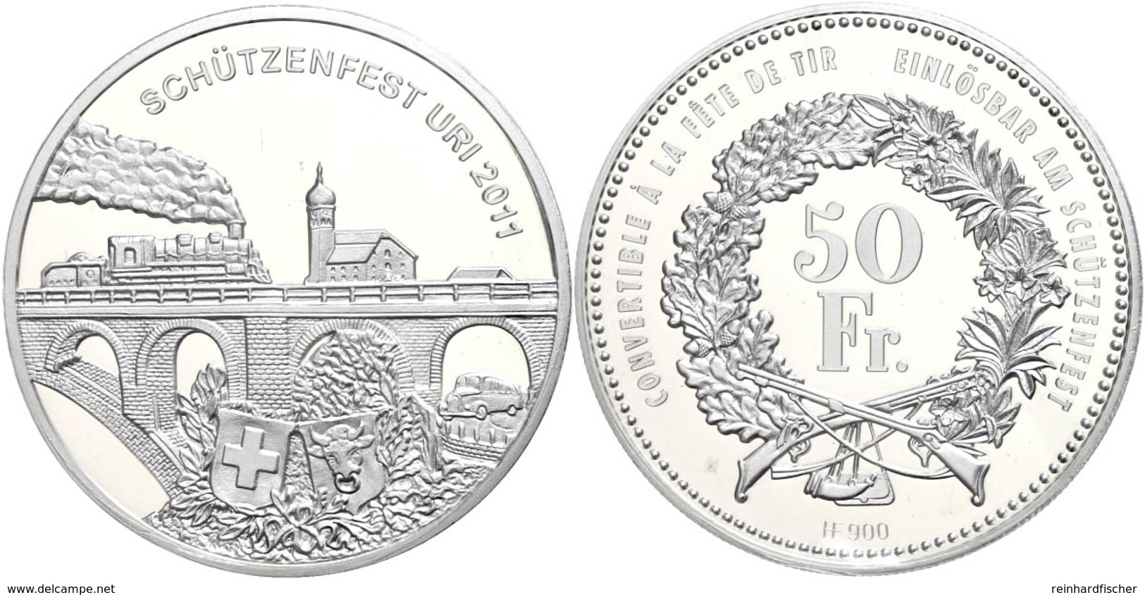 50 Franken, 2011, Schützentaler Uri, HMZ 2-1348 Cc, Im Münzrähmchen, PP. Auflage 2000 Exemplare.  PP - Sonstige & Ohne Zuordnung