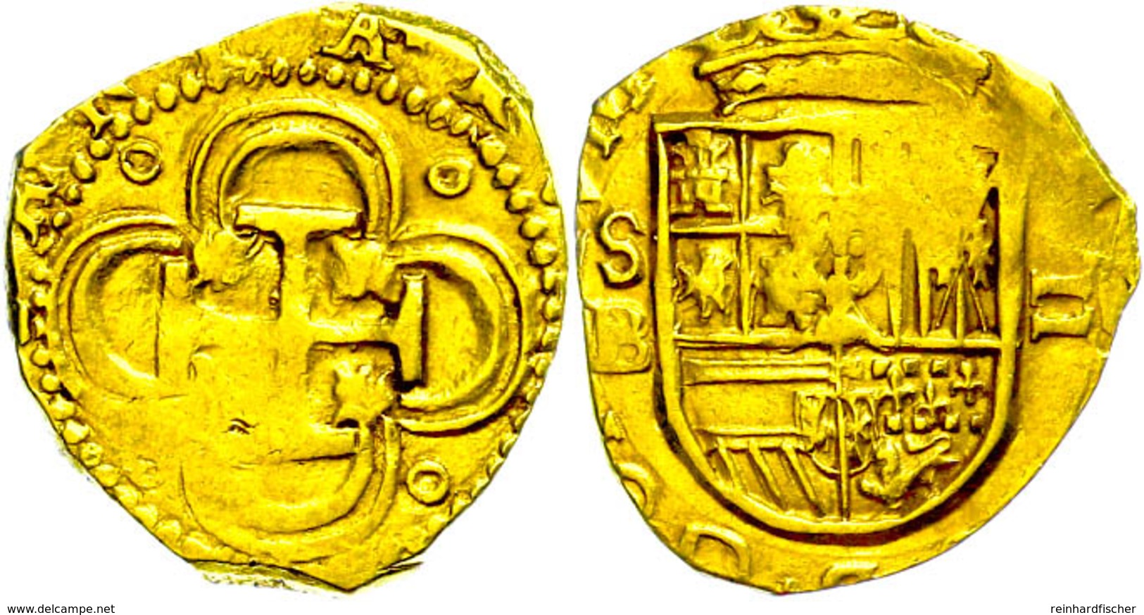 2 Escudos, Gold, O.J. (1616-1621), Philipp III., Sevilla, Ss.  Ss - Sonstige & Ohne Zuordnung
