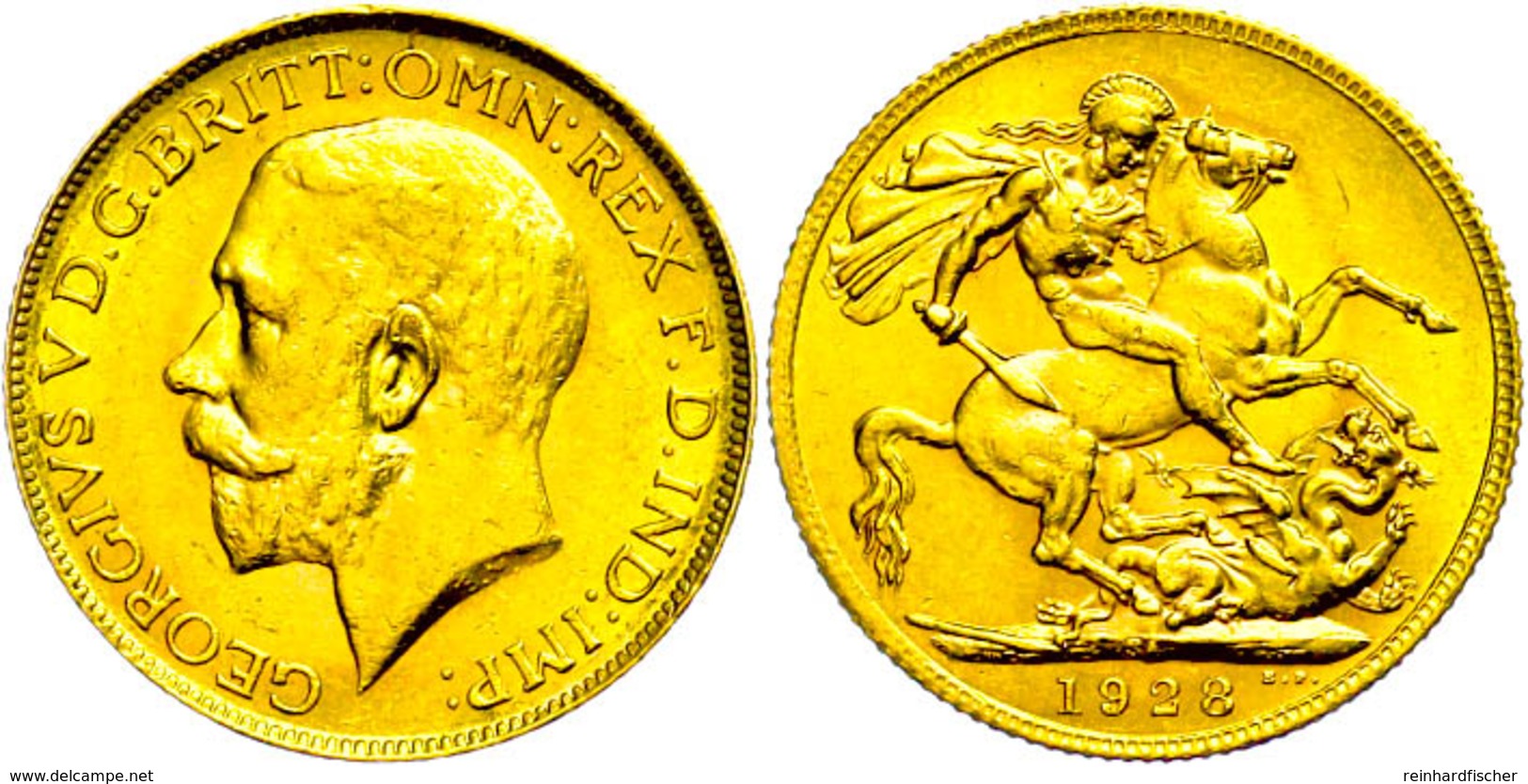 Sovereign, 1928, George V., Fb. 5, Wz. Rf., Vz.  Vz - Zuid-Afrika