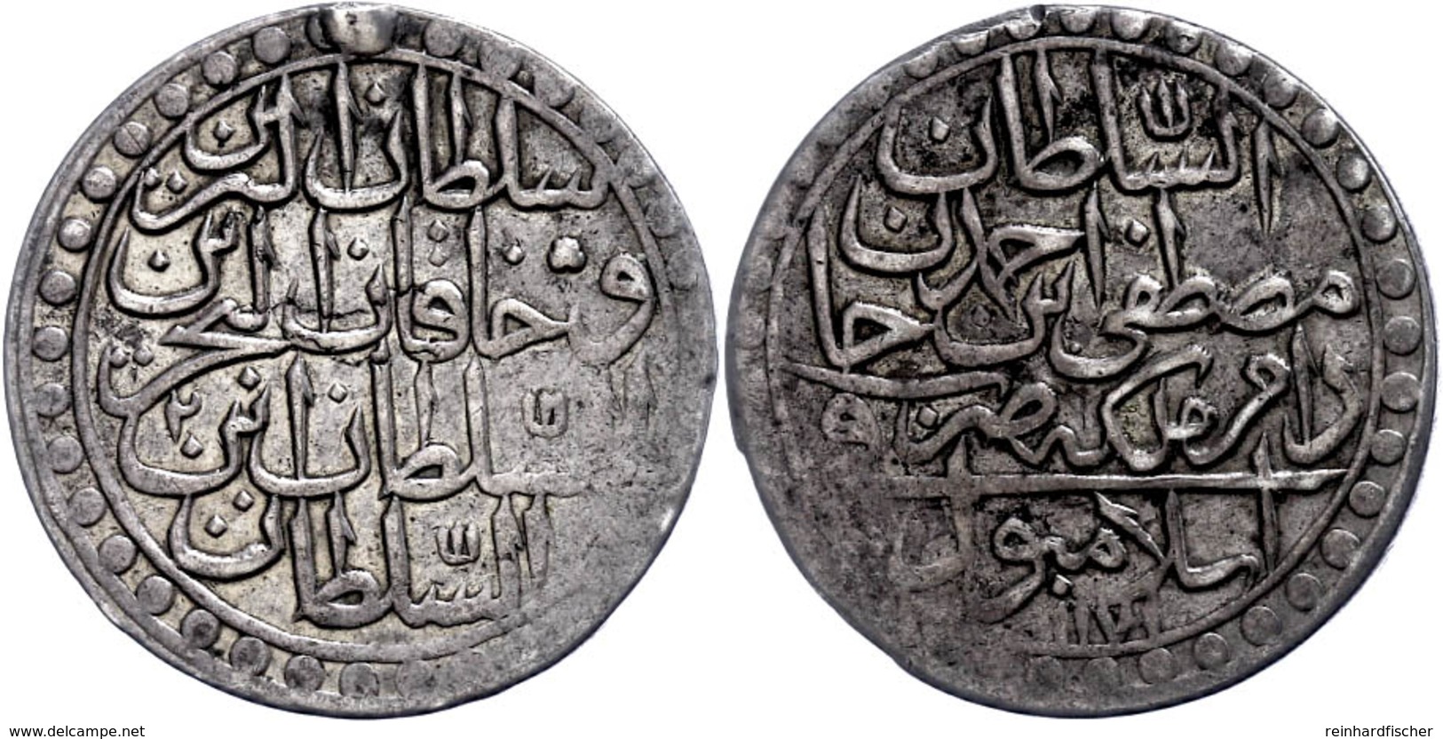 15 Para (1/2 Zolota, 7,01g), AH 1171/2, Mustafa III., Istanbul, KM 309, Pere 634, Hsp., Ss.  Ss - Orientalische Münzen