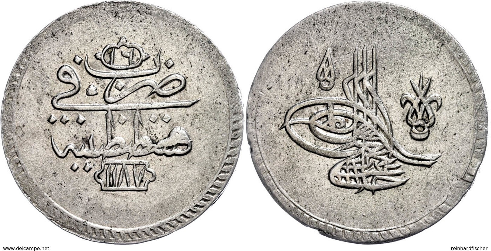 2 Piaster, AH 1187/16, Abdülhamid I., Konstantinopel, KM 406, Vz.  Vz - Oriental