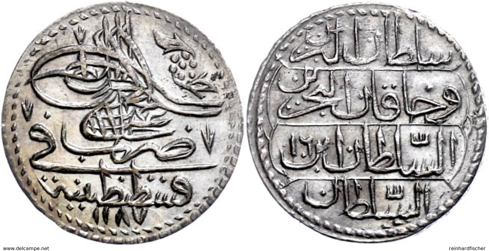 5 Para, AH 1187/16, Abdülhamid I., Konstantinopel, Pere 680, KM 380, Prachtexemplar, St.  St - Orientalische Münzen