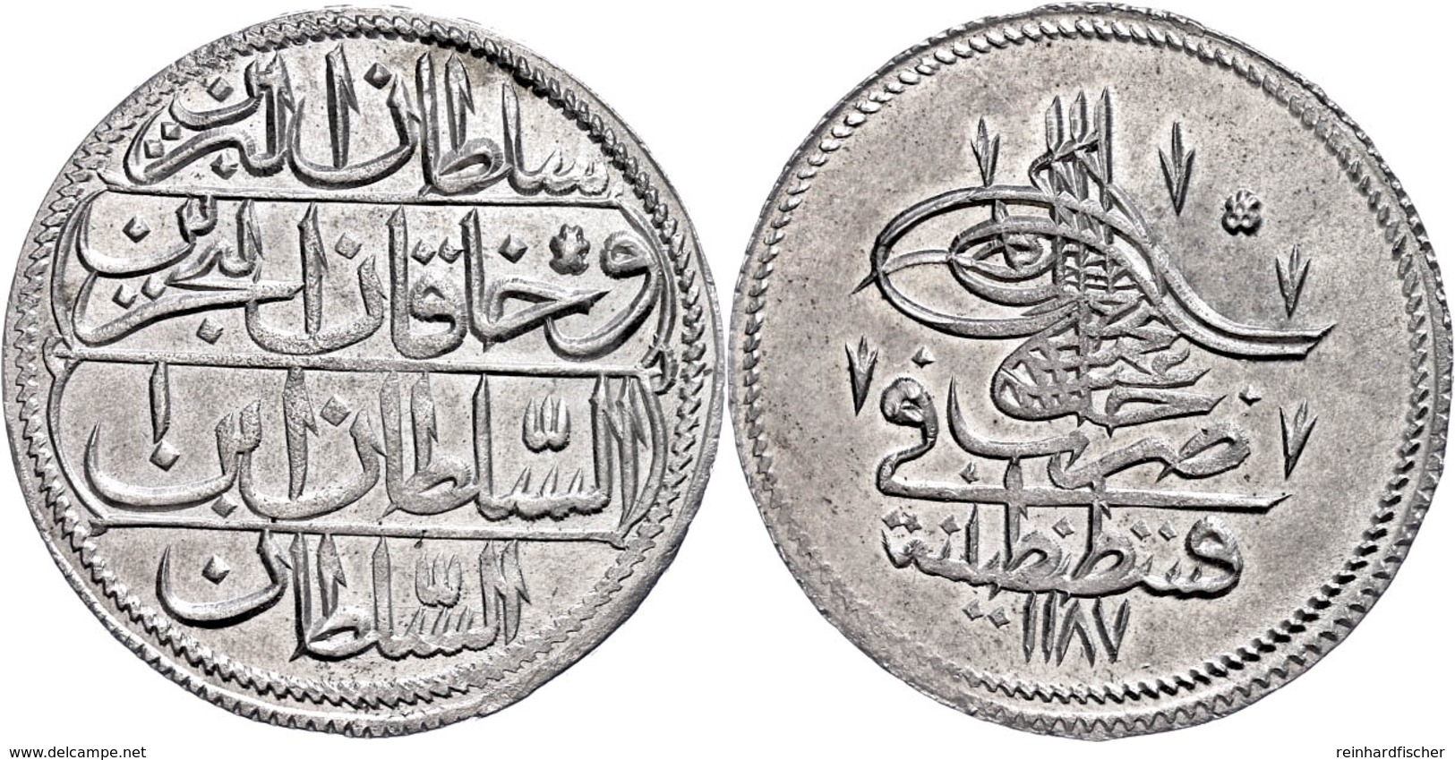 Piaster, AH 1187/1, Abdülhamid I., Konstantinopel, F. St. - Orientalische Münzen