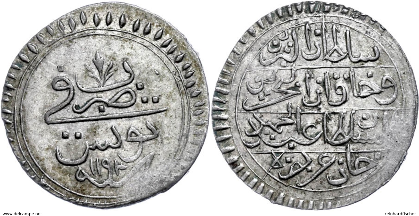 8 Kharub, AH 1193, Abdülhamid I., Tunis, KM 64 (Tunesien), Leichte Prägeschwäche Am Rand, Vz.  Vz - Orientales