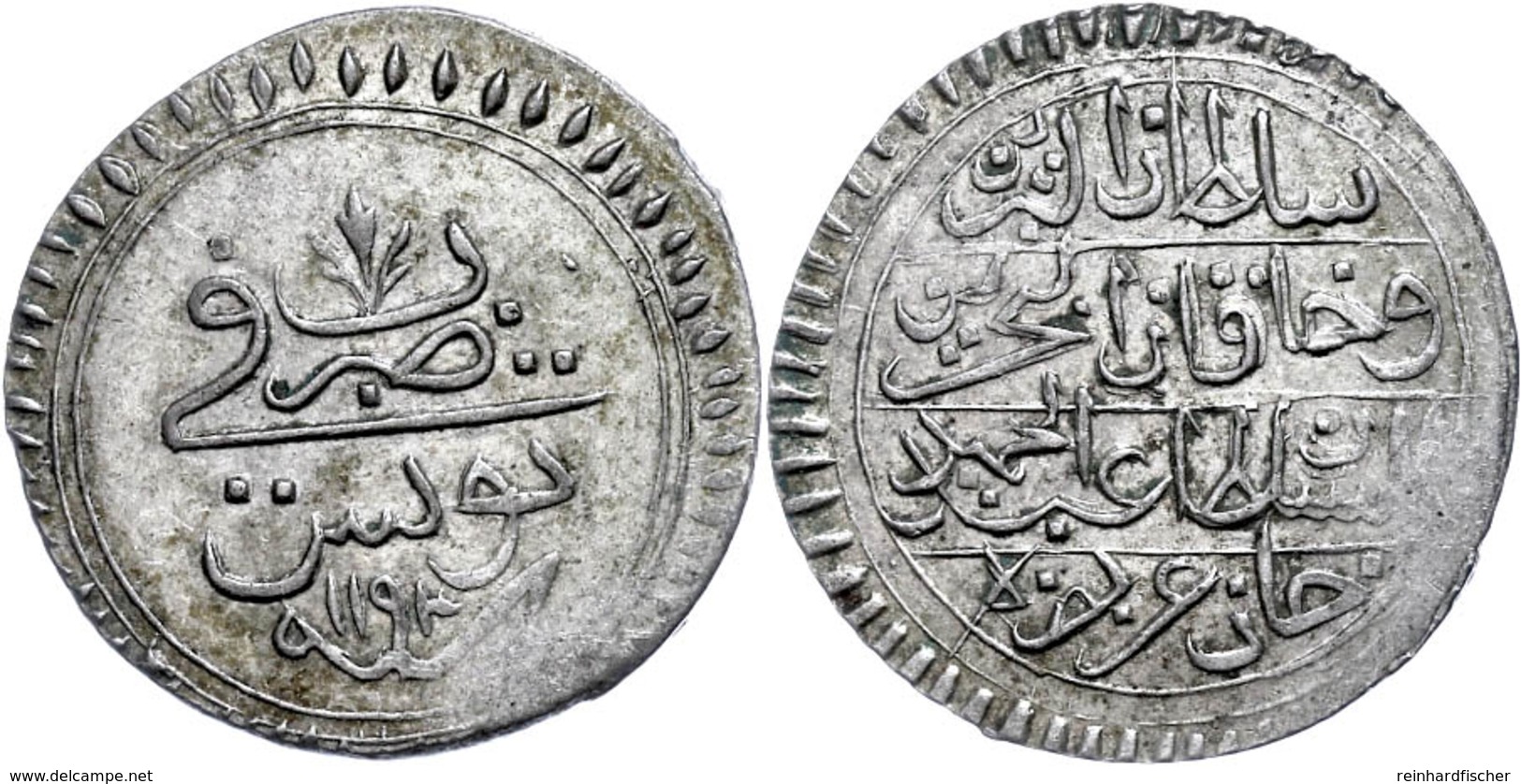 8 Kharub, AH 1193, Abdülhamid I., Tunis, KM 64 (Tunesien), Leichte Prägeschwäche Am Rand, Vz.  Vz - Orientalische Münzen