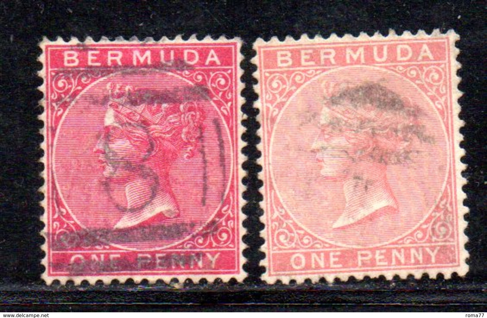 APR384 - BERMUDA 1884,  Yvert N. 18.  Usato  (2380A) . Dent 14 Fil .CA Due Nuance - Bermuda