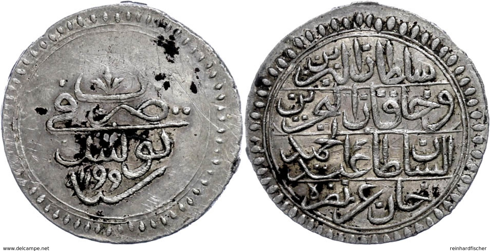 8 Kharub, AH 1199, Abdülhamid I., Tunis, KM 64 (Tunesien), Kratzer, Vz.  Vz - Orientalische Münzen