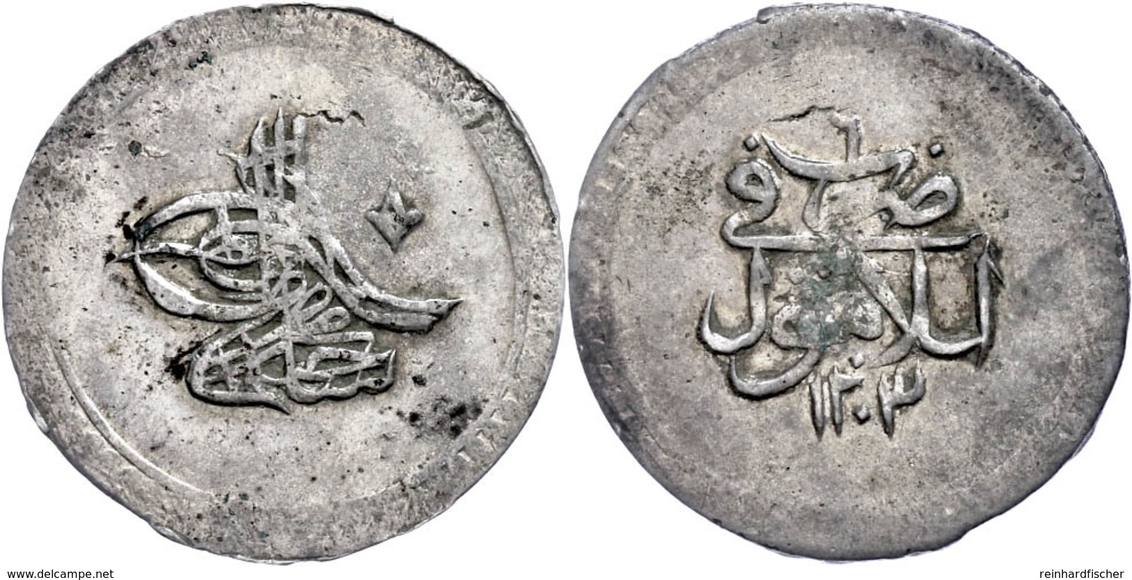 20 Para, AH 1203/6, Selim III., Konstantinopel, KM 495, Ss-vz.  Ss-vz - Orientalische Münzen