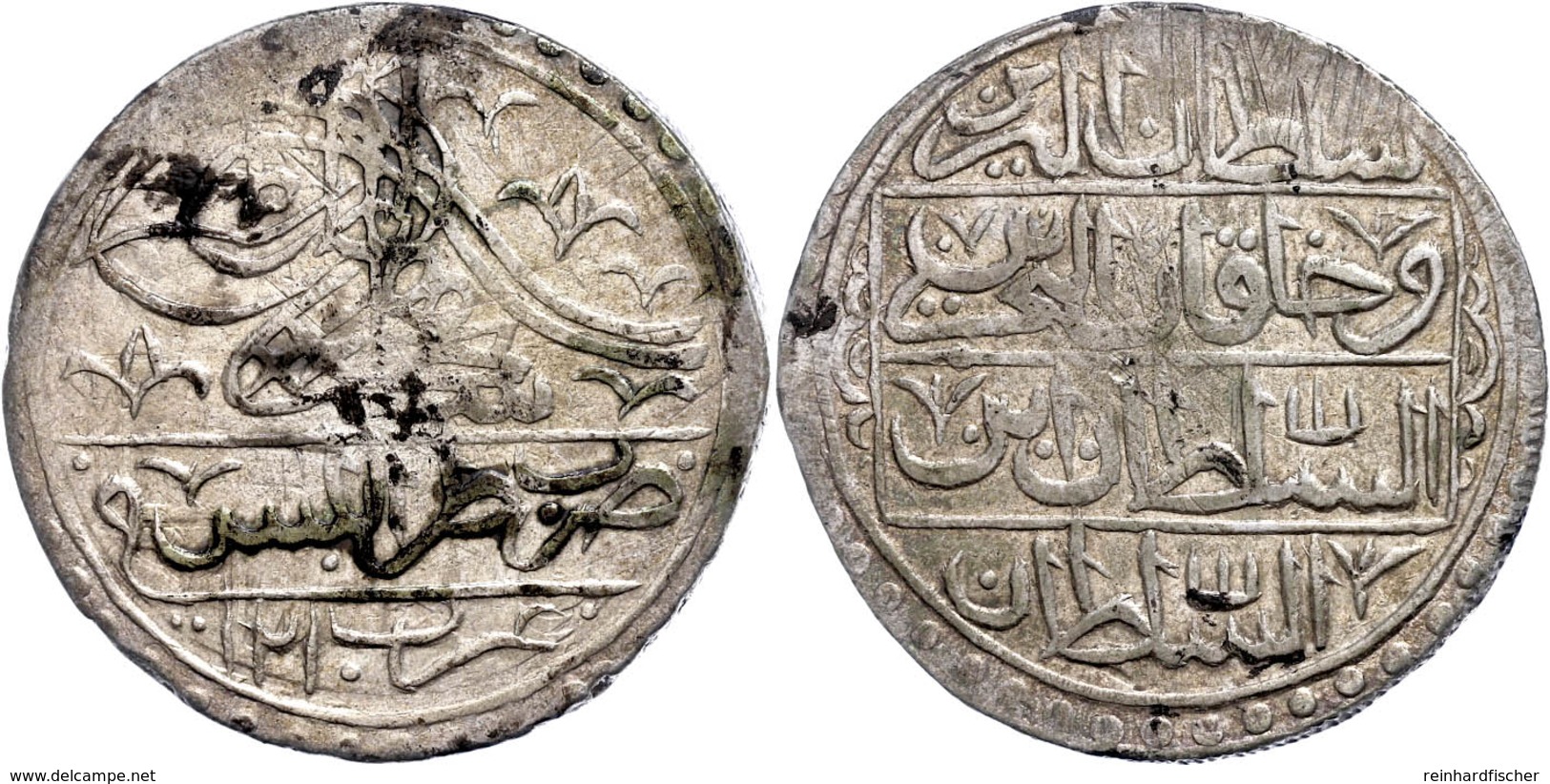 2 1/2 Kusrush (100 Para), AH 1210, Selim III., Tripolis, KM 67 (Lybien), Ss. Sehr Selten!  Ss - Orientalische Münzen