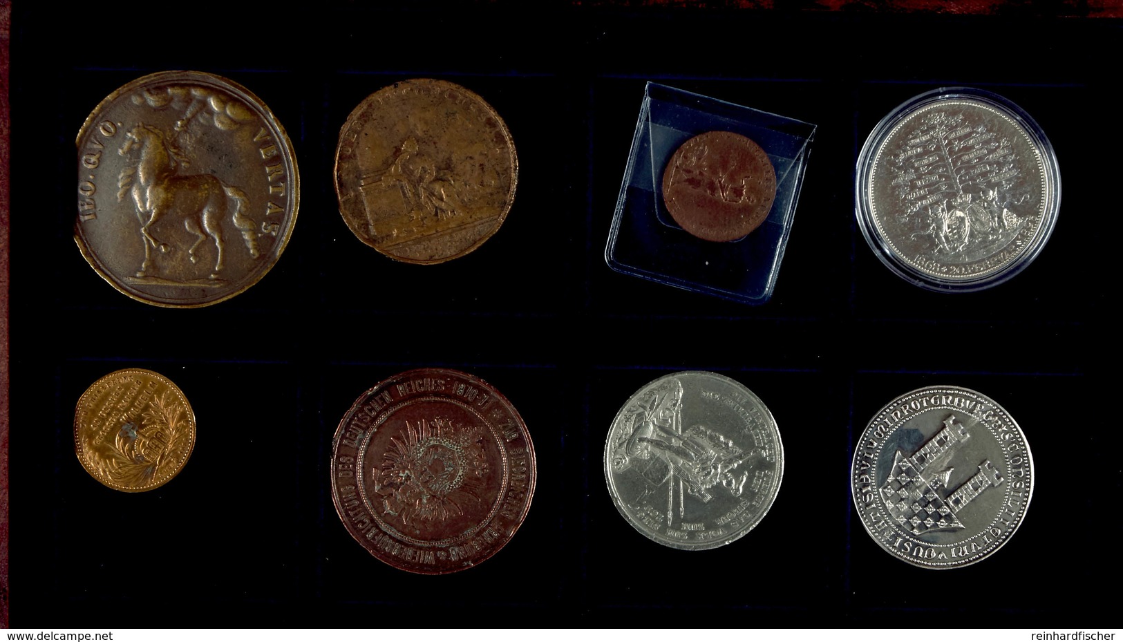 Deutschland, 1714 Bis Ca. 1900, 7x Medaillen Und 1x Münzmeisterpfennig (Clausthal), Mit Verschiedenen Darstellungen Und  - Sonstige & Ohne Zuordnung