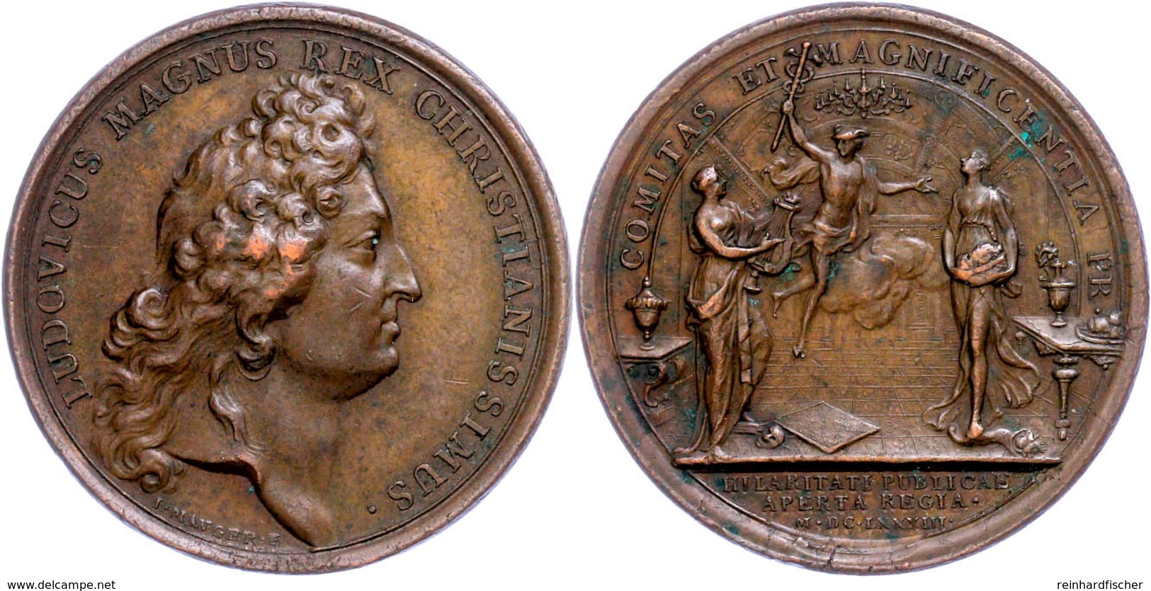 Frankreich, Louis XIV., Bronzemedaille (Dm. Ca. 41,10mm, Ca. 28,01g), 1683, Von Jean Mauger, Auf Die Einführung Der Empf - Sonstige & Ohne Zuordnung