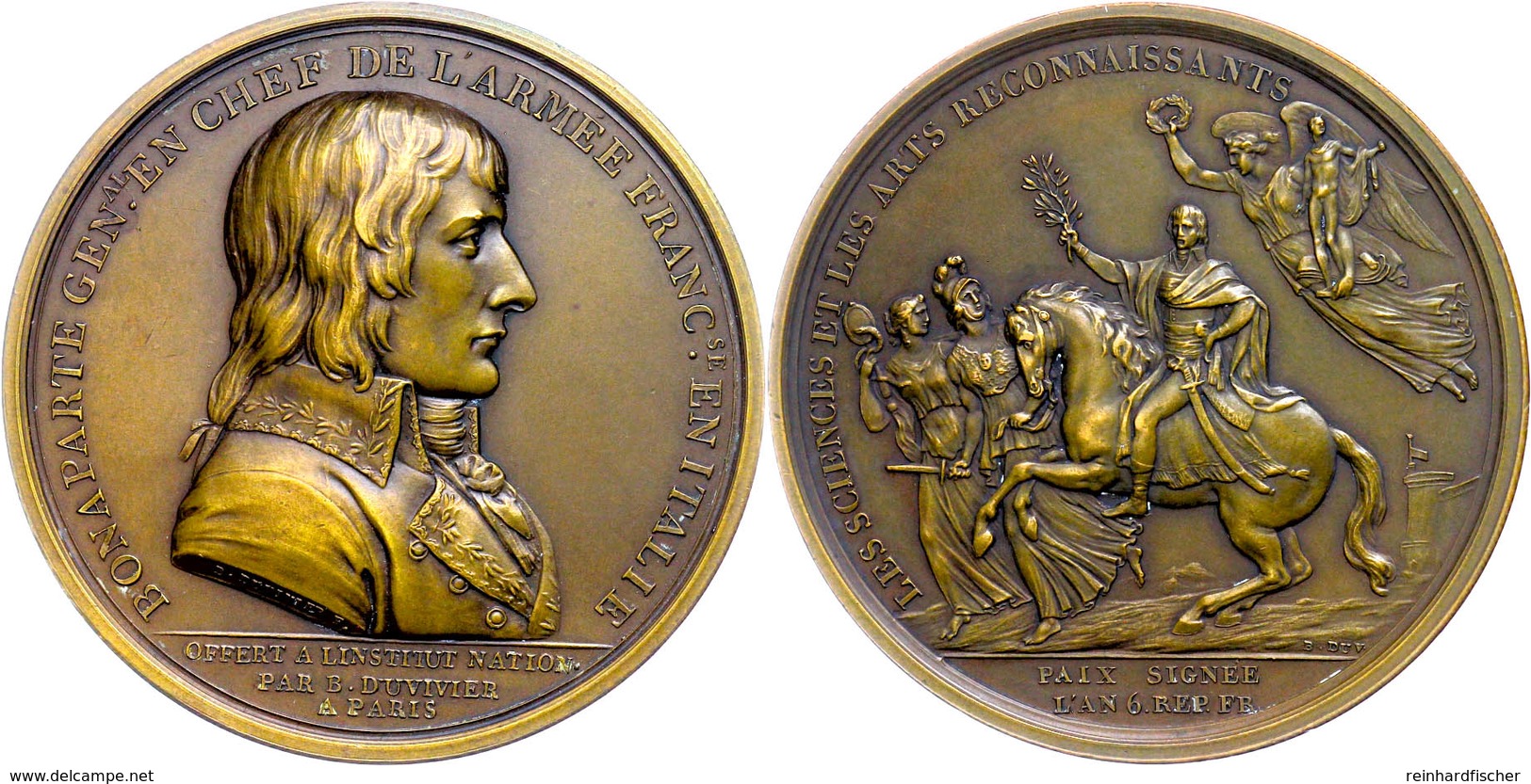 Frankreich, Bronzemedaille (Dm. 56,5 Mm, 89,3 G), AN 6 (Jahr 1797), Von B. Duvivier, Auf Den Frieden Von Campo Formio, A - Sonstige & Ohne Zuordnung