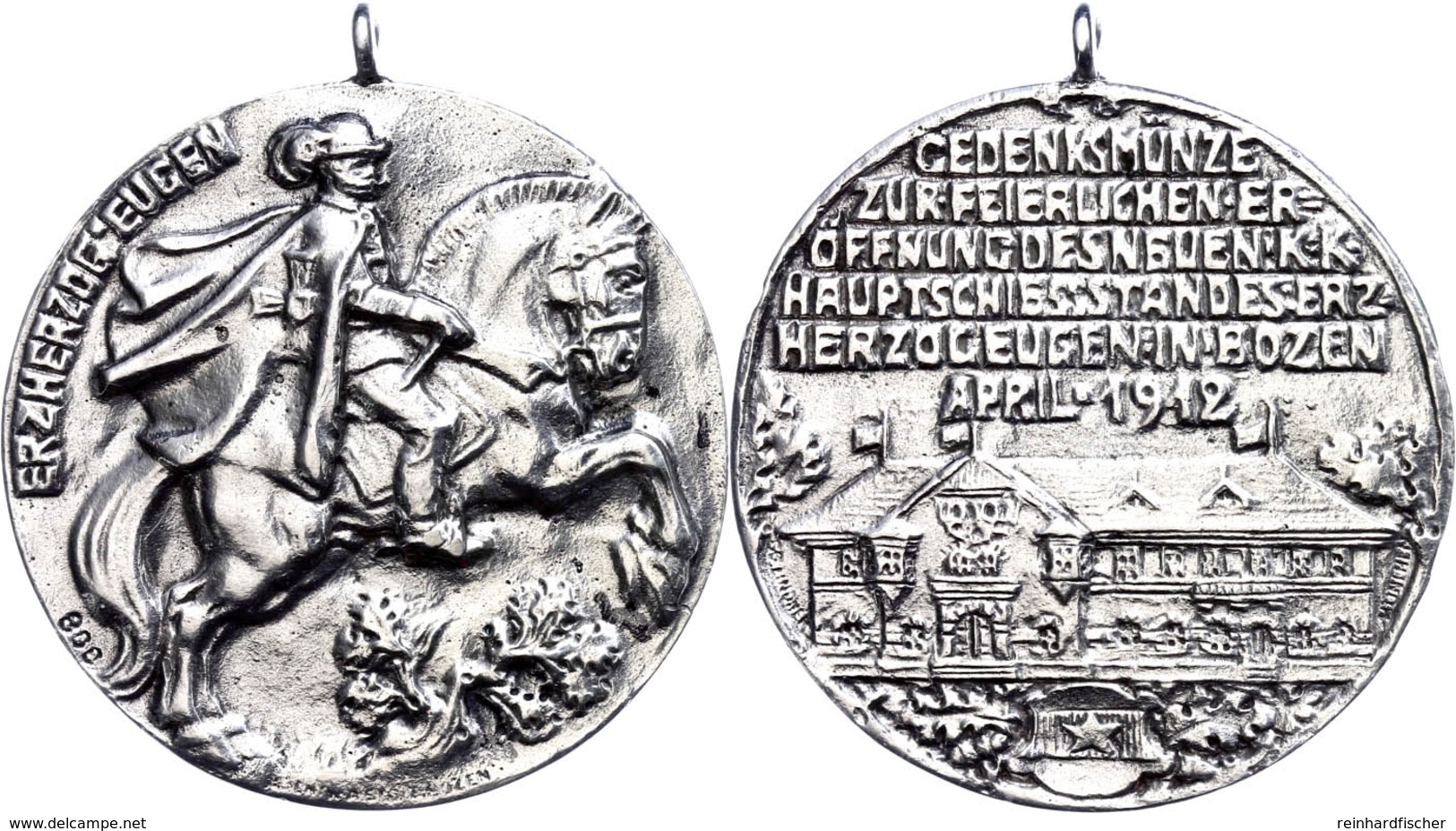 Österreich, Silbermedaille Guss (Dm.44 Mm, 29 G), 1912, Von Albert Stolz, Auf Die Eröffnung Des Neuen K.K. Hauptschiesss - Autres & Non Classés