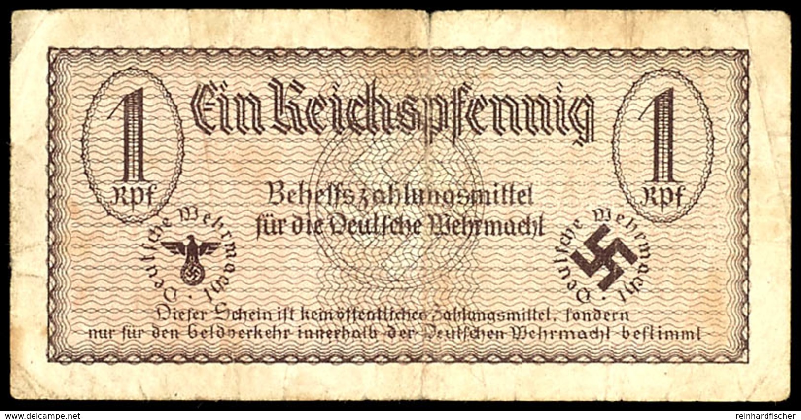 Behelfszahlungsmittel Für Die Deutsche Wehrmacht 1940/1942, 1 Reichspfennig, Ohne Datum, Ohne KN, Ro. 500, Kleiner Einri - Sonstige & Ohne Zuordnung