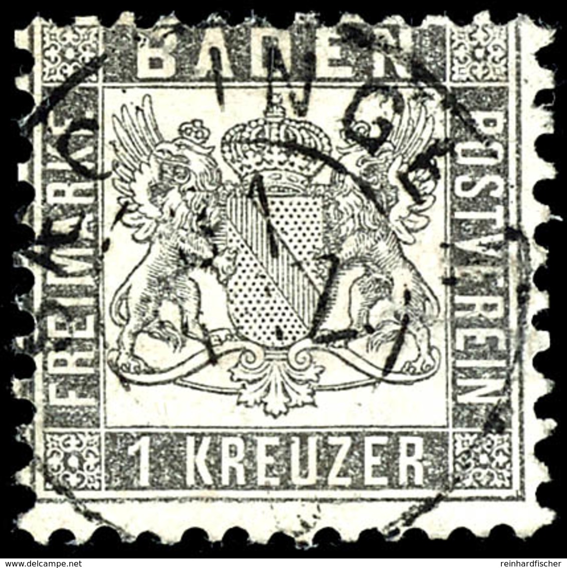 1 Kreuzer Silbergrau Mit Zweikreisstempel "SAECKINGEN 31 MRZ", Rechts Zwei Risse Repariert Sowie Kleine Schürfstelle Rec - Sonstige & Ohne Zuordnung