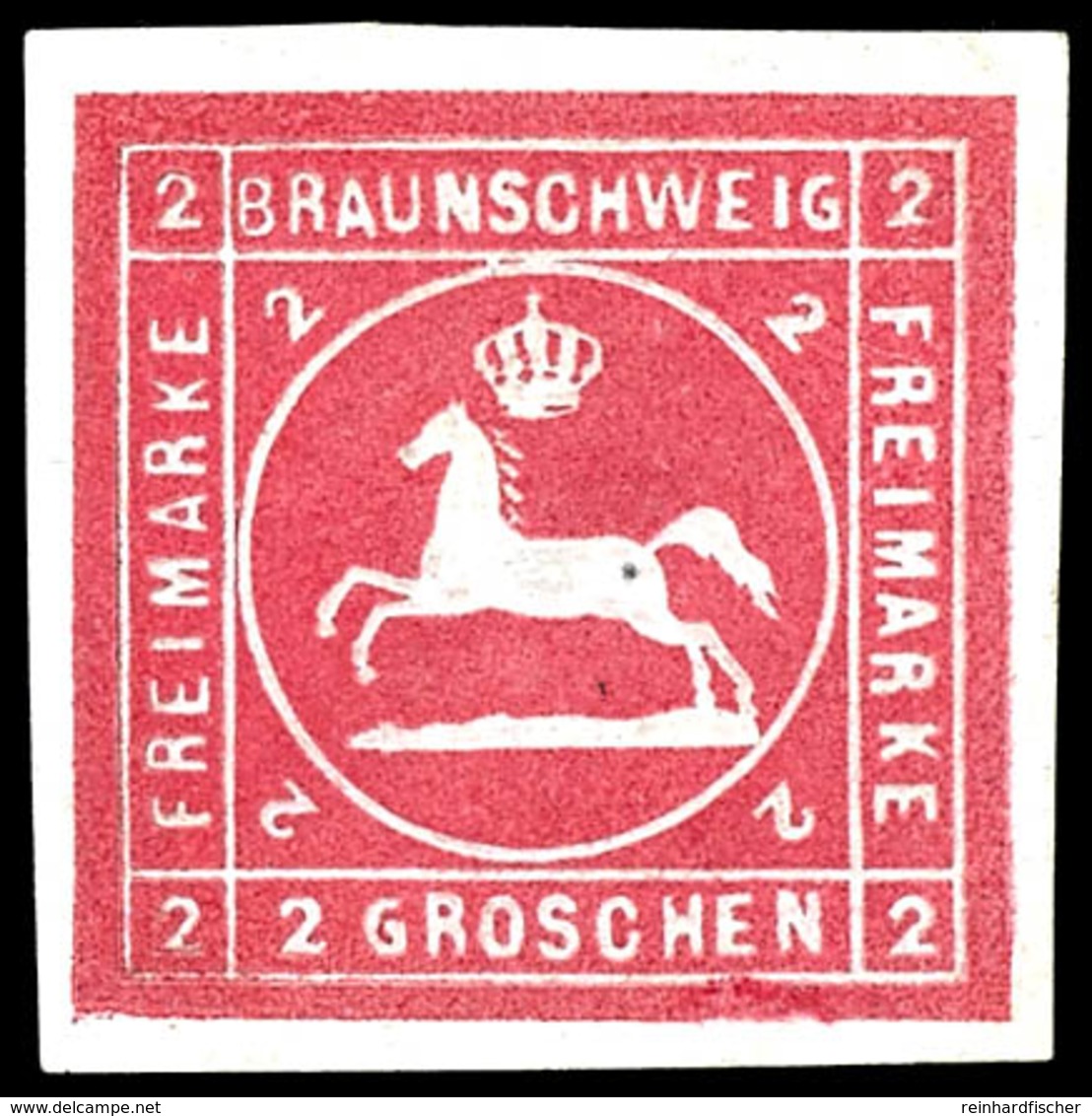 2 Groschen, Essai In Rot, 1862, Ungebraucht Ohne Gummierung, Etwas Brüchig, Fotobefund Dr. Wilderbeek BPP (2019)  (*) - Sonstige & Ohne Zuordnung