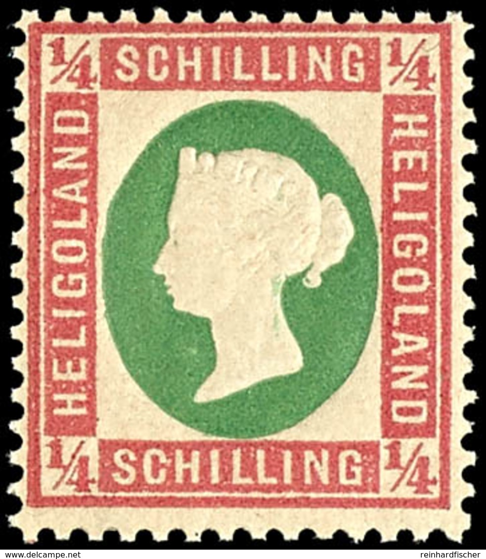 1/4 Schilling Lilarosa/graugrün, Tadellos Postfrisches Kabinettstück, Gepr. Schulz BPP, Katalog: 8b ** - Helgoland