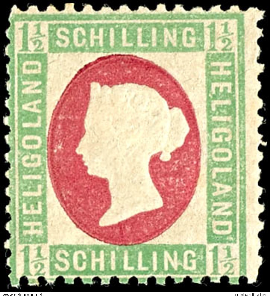 1 1/2 Schilling Hellgrün/karmin, Tadellos Postfrisches Kabinettstück, Unsigniert, Mi. 130.-, Katalog: 10 ** - Helgoland