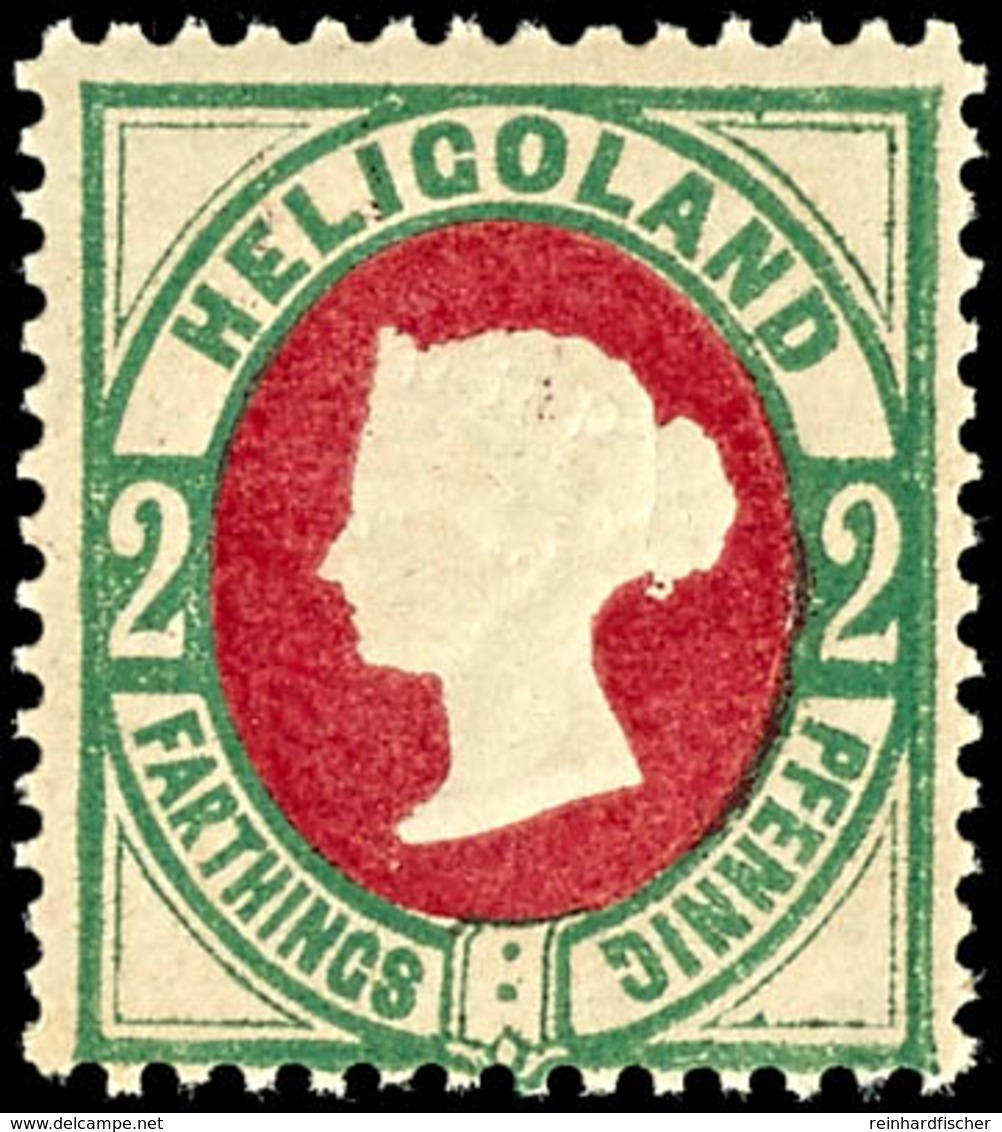 3 Pfg Grün/lilakarmin, Tadellos Postfrisches Kabinettstück, Unsigniert, Katalog: 12 ** - Helgoland