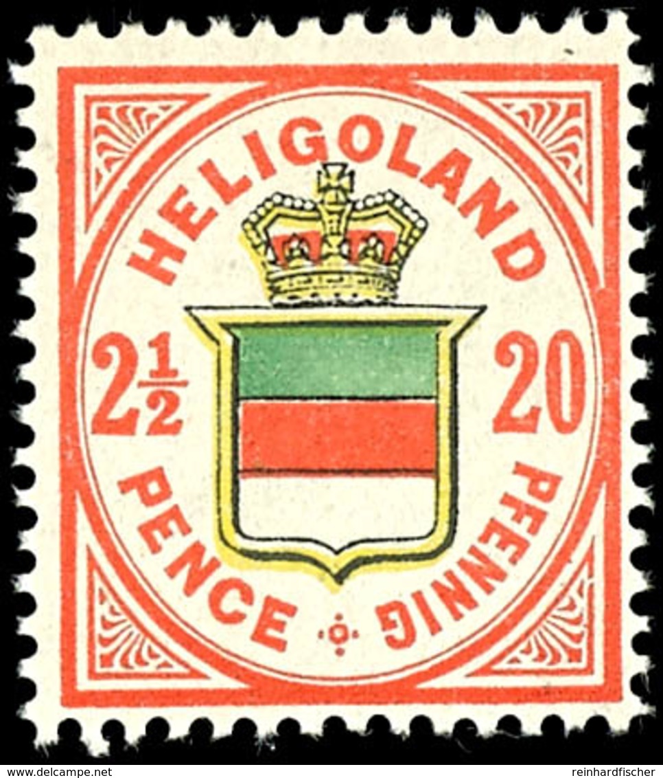 20 Pfg Rötlichorange/hellgelb/hellgraugrün, Tadellos Postfrisches Kabinettstück, Gepr. Schulz BPP, Katalog: 18g ** - Helgoland