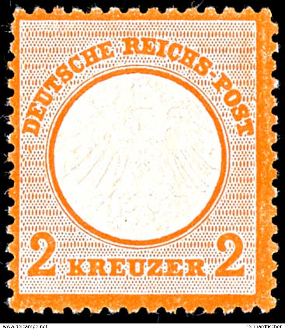 2 Kr. Kleiner Schild, Orange, Farbfrisch, Sehr Gut Geprägt Und Gezähnt, Postfrisch, Gepr. Hennies BPP, Kurzbefund Jäschk - Sonstige & Ohne Zuordnung