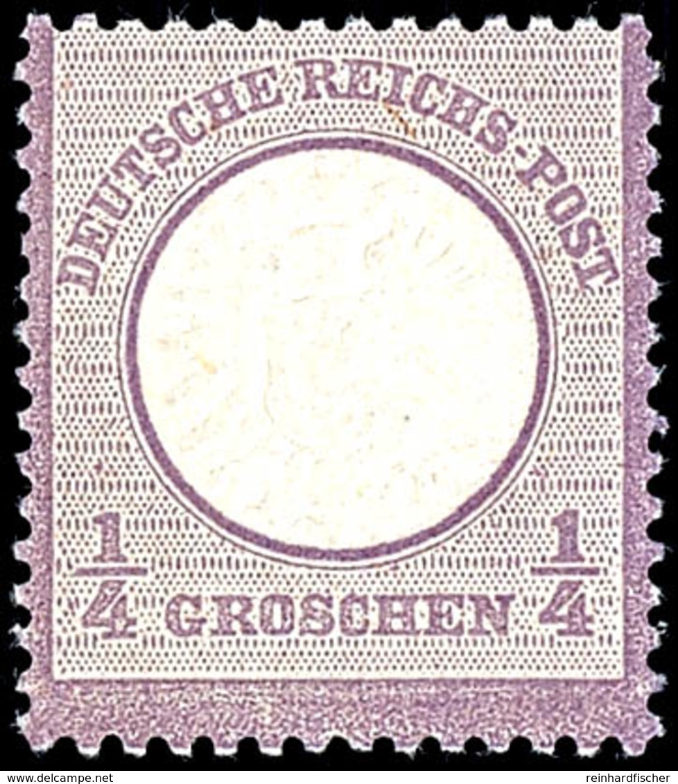 1/4 Gr. Großer Schild, Grauviolett, Postfrisch, Fotobefund Krug BPP: "echt, Farbfrisch, Gut Geprägt Und Gezähnt In Einwa - Sonstige & Ohne Zuordnung