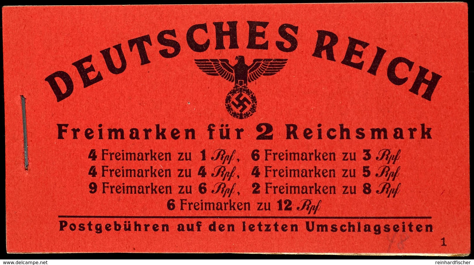 Hitler 1841, 2. Reklameseite Van Dyke Radiergummi, Tadellos Postfrisch, Mi. 130.-, Katalog: MH48.1.1 ** - Markenheftchen