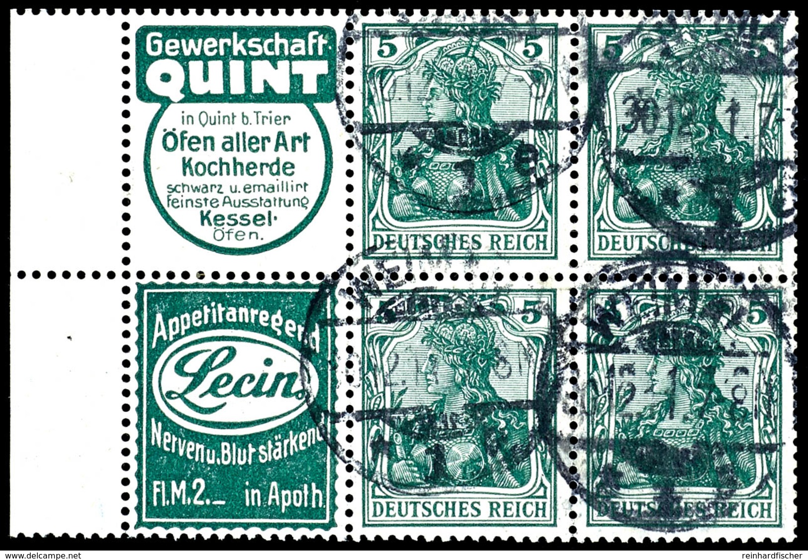 1911, Markenheftchenblatt 4.3 Durchgezähnt Mit Rand, Tadellos Gest., Sehr Selten, Mi. 3800,-, Katalog: 4.3A O - Sonstige & Ohne Zuordnung