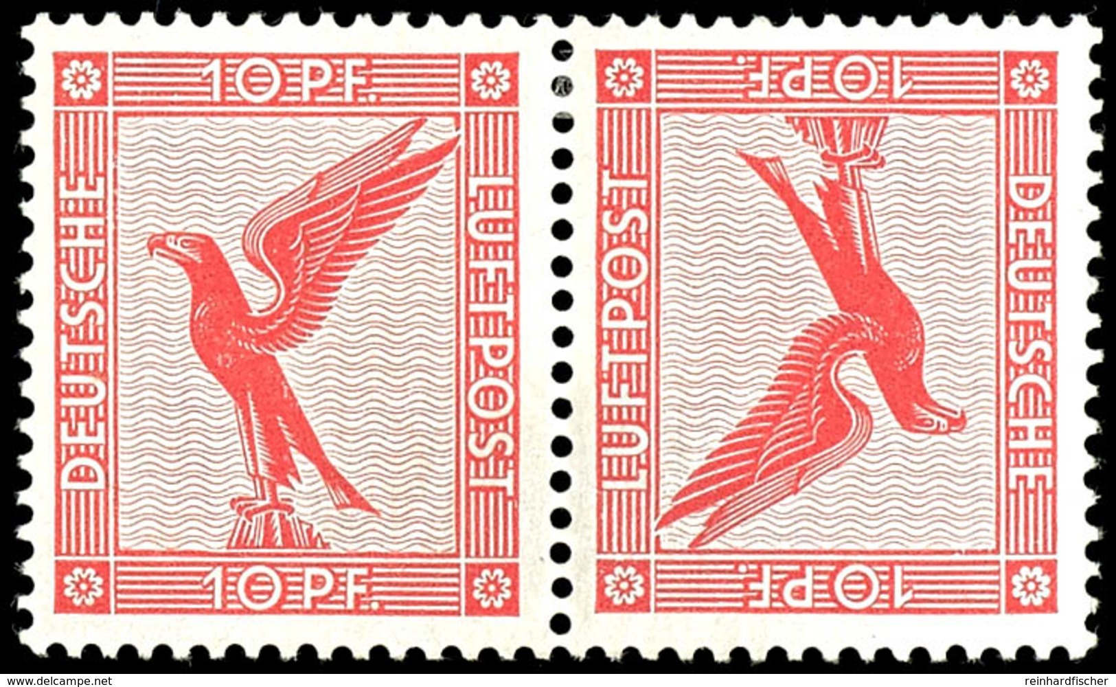 Flugpost 1931, 10 + 10 Pfg, Waagerechter Kehr-Zusdammendruck, Tadellos Ungebraucht, Mi. 210.-, Katalog: K7 * - Sonstige & Ohne Zuordnung