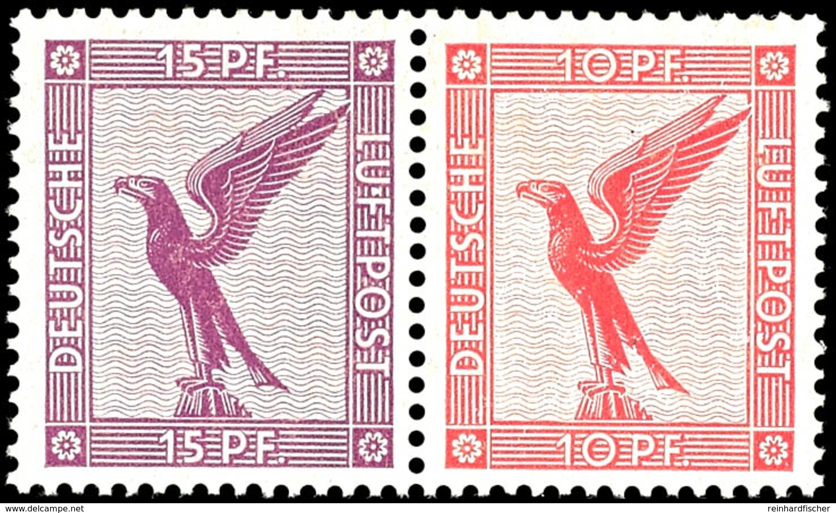 15+10 Pfg. Adler 1931, Waagerechter Zusammendruck Postfrisch, Mi. 200,-, Katalog: W22 ** - Sonstige & Ohne Zuordnung