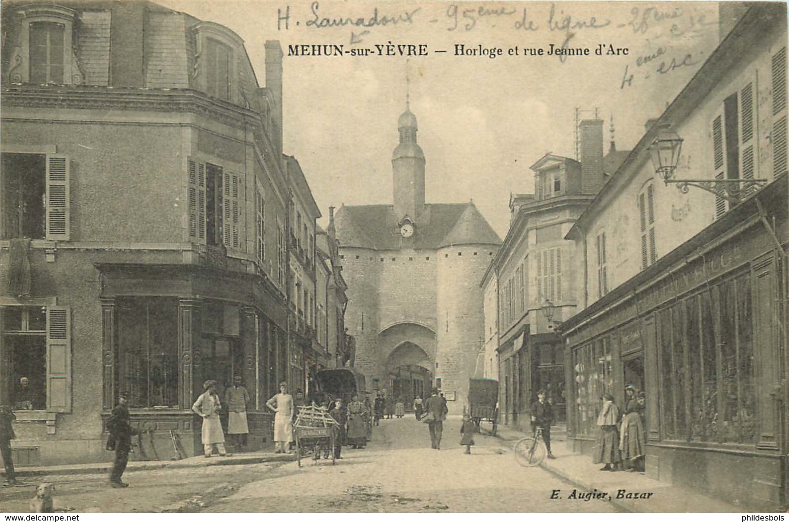 CHER  MEHUN SUR YEVRE   Horloge Et Rue Jeanne D'arc - Mehun-sur-Yèvre