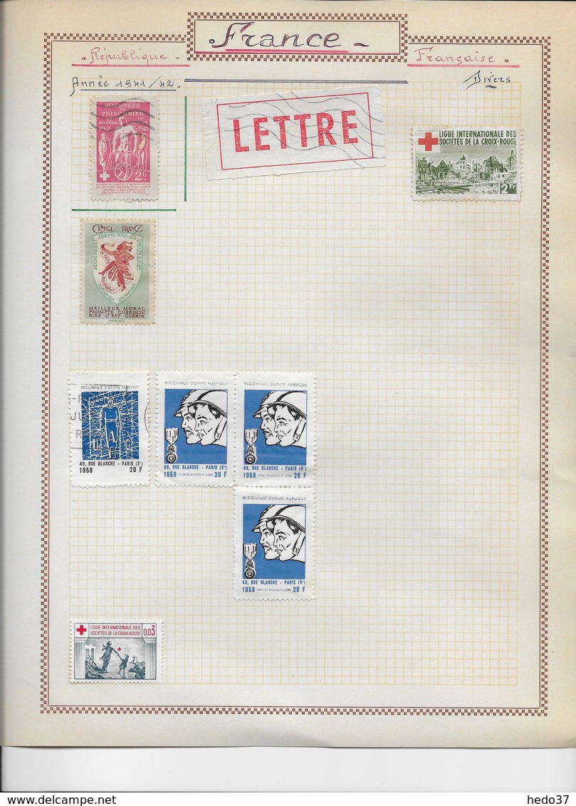 France Vignettes - Collection Vendue Page Page - B/TB - Other & Unclassified