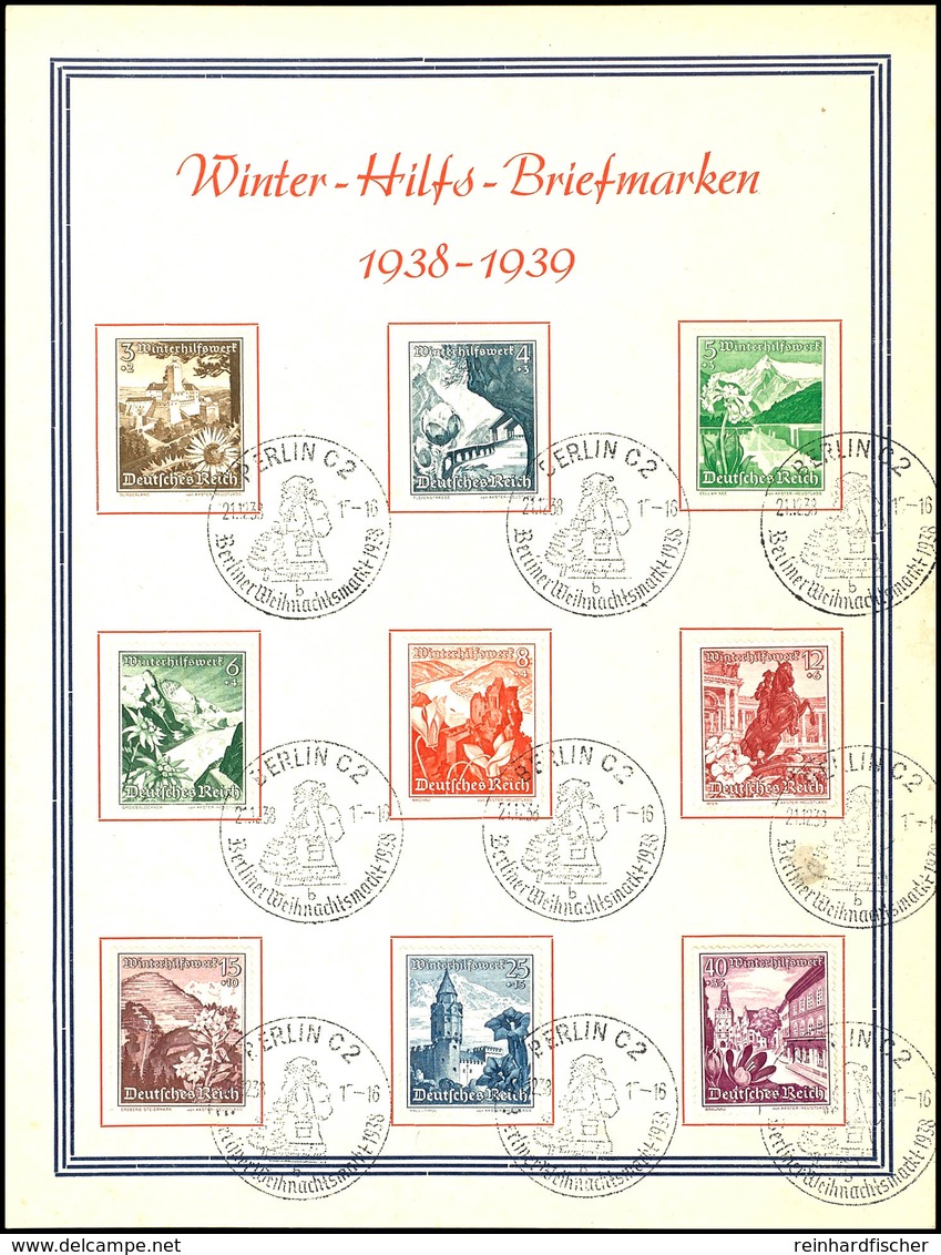 1938, "Winter- Hilfs- Briefmarken 1938 - 1939", WHW-Gedenkblatt Mit Entspr. MiNr. 675/83 Und SST Berlin C2 Vom 21.12.38, - Sonstige & Ohne Zuordnung