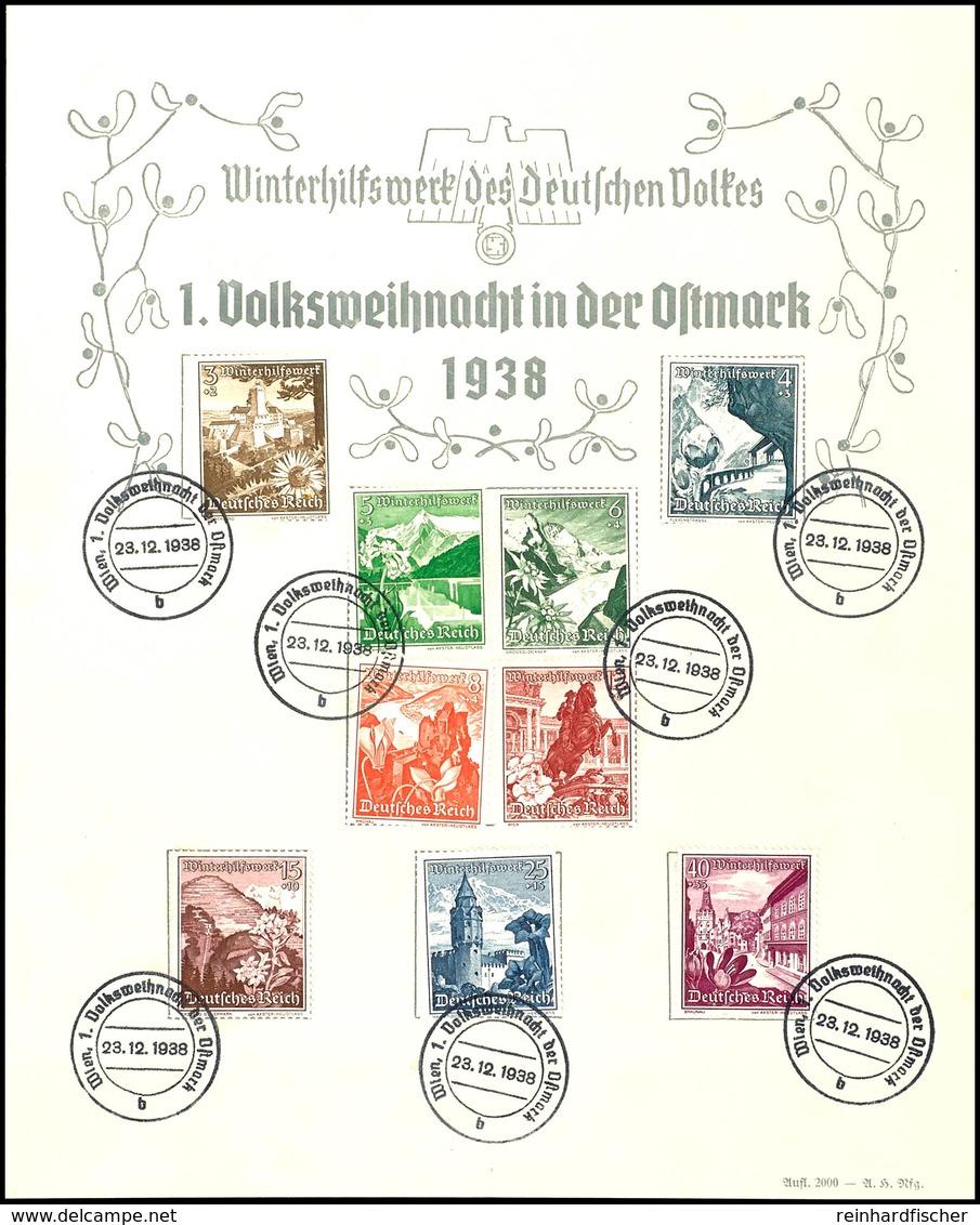 1938, 1. Volksweihnacht In Der Ostmark, Großes WHW-Gedenkblatt Mit Pass. MiNr. 675 - 683 Und Entspr. SST Wien  28.12.193 - Sonstige & Ohne Zuordnung