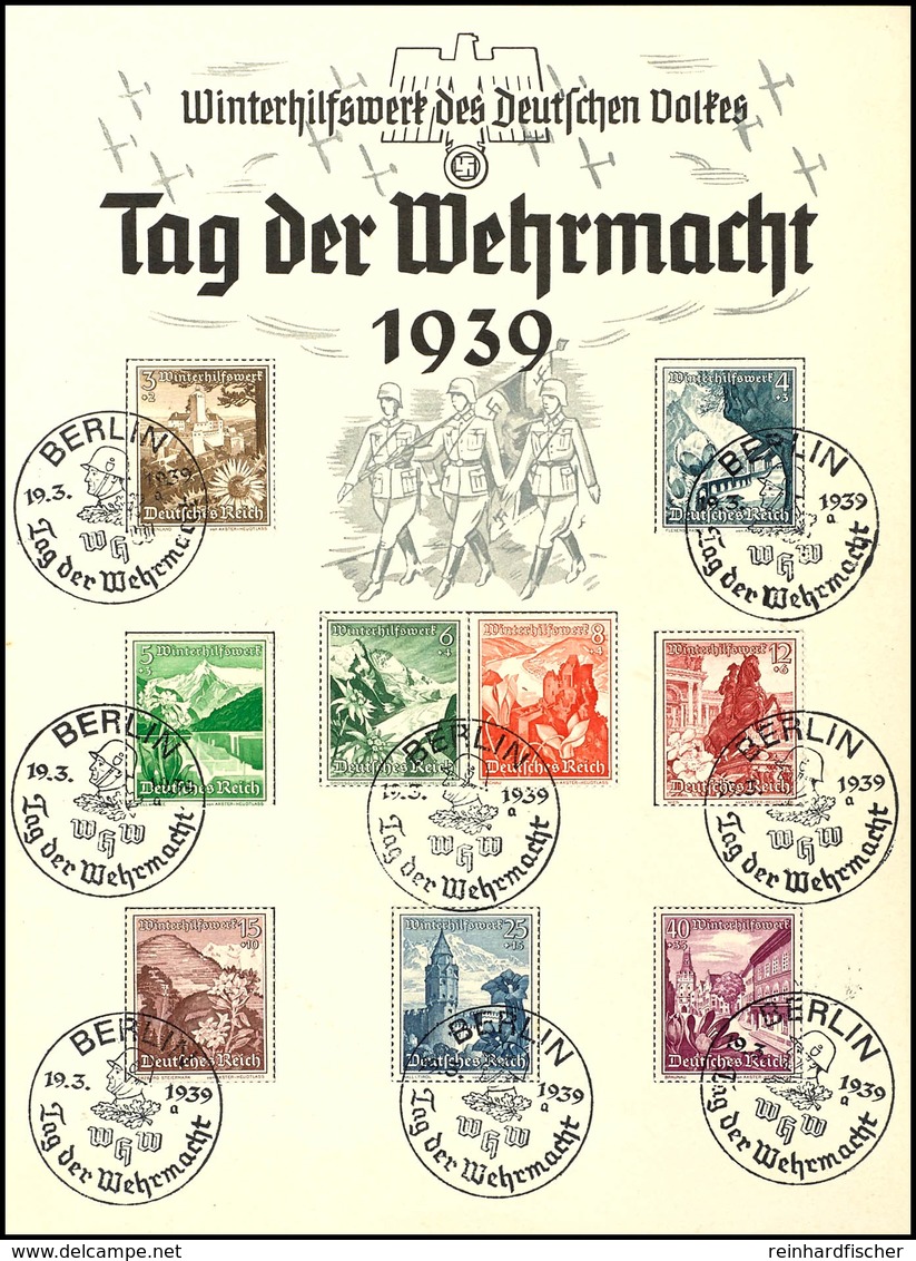 1939, Tag Der Wehrmacht, Gedenkblatt Mit Pass. MiNr.  675 - 683 Und Pass. SST Berlin 19.3.1939, Erh. I-II  BS - Sonstige & Ohne Zuordnung