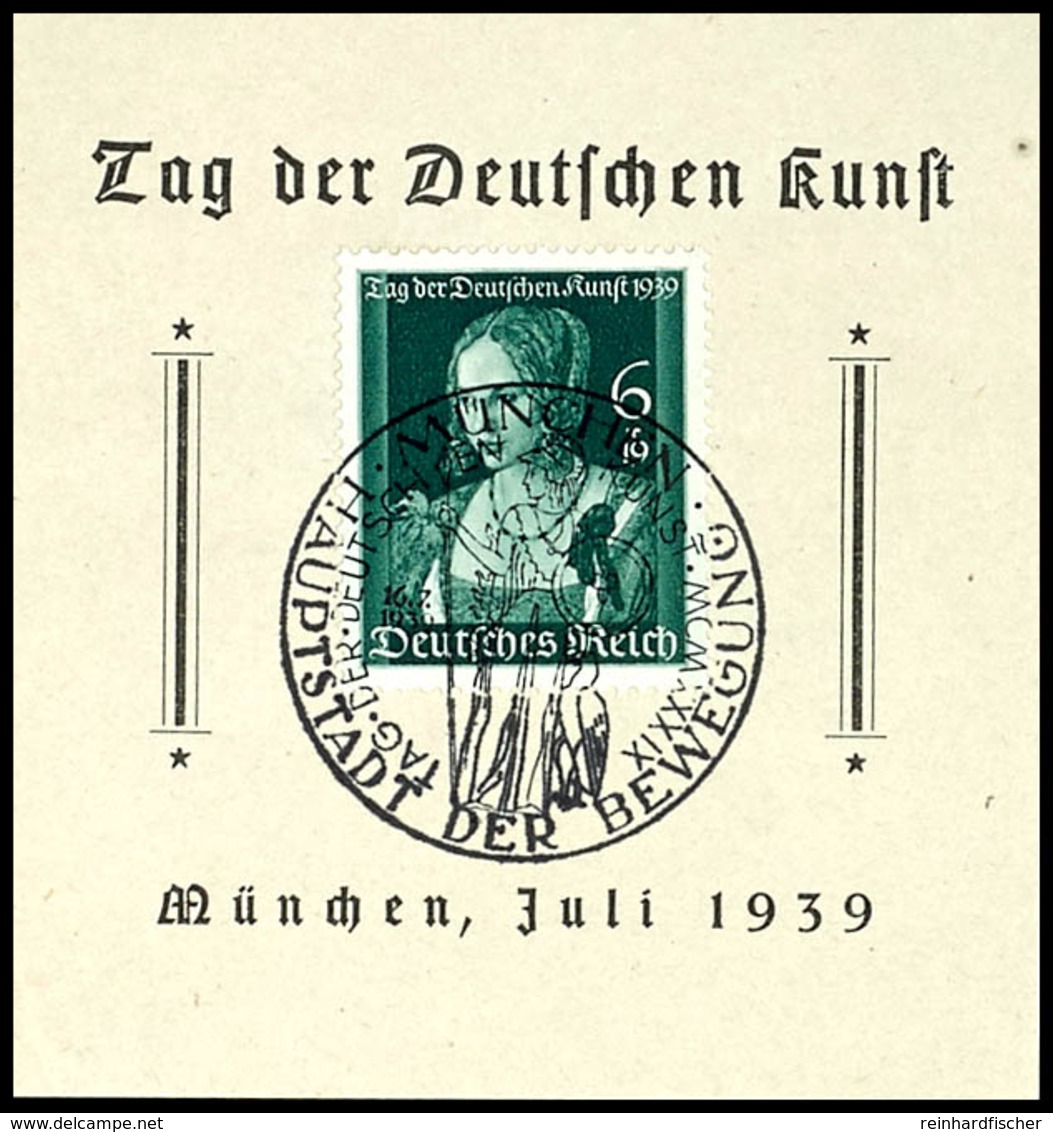 1939,Tag Der Deutschen Kunst, Kleines Gedenkblatt Pass. Frankiert Mit MiNr. 700 Und Pass. SST München "Hauptstadt Der Be - Other & Unclassified