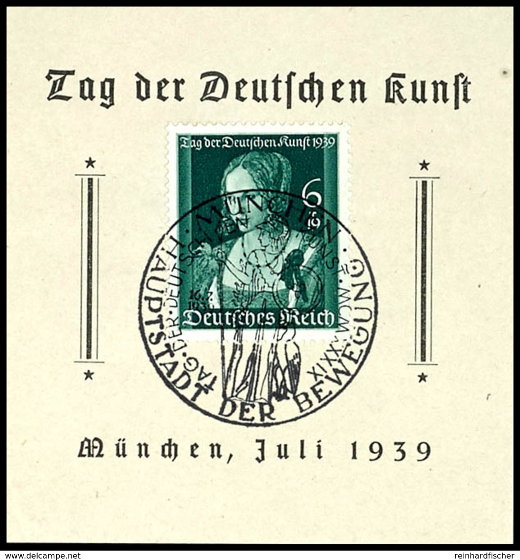 1939,Tag Der Deutschen Kunst, Kleines Gedenkblatt Pass. Frankiert Mit MiNr. 700 Und Pass. SST München "Hauptstadt Der Be - Sonstige & Ohne Zuordnung