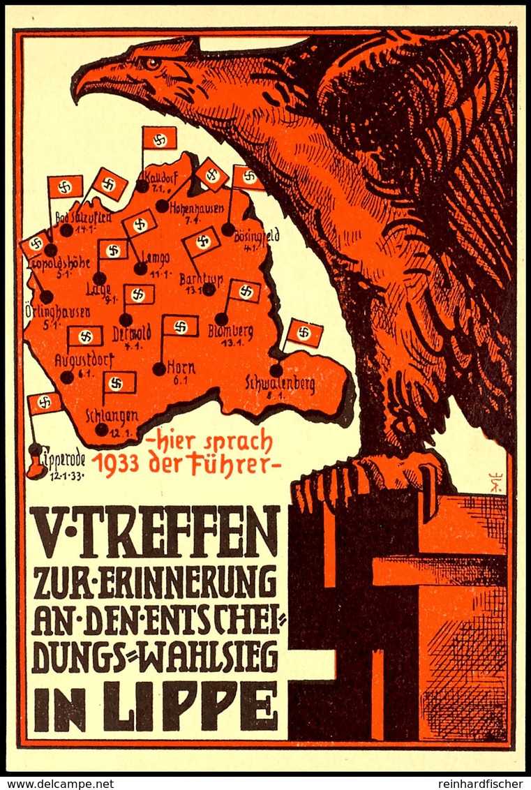 1938, Seltene Color-Porpagandakarte Zum 5. Erinnerungstreffen Gau Westfalen Nord In Lippe, Ungelaufen.  BF - Sonstige & Ohne Zuordnung